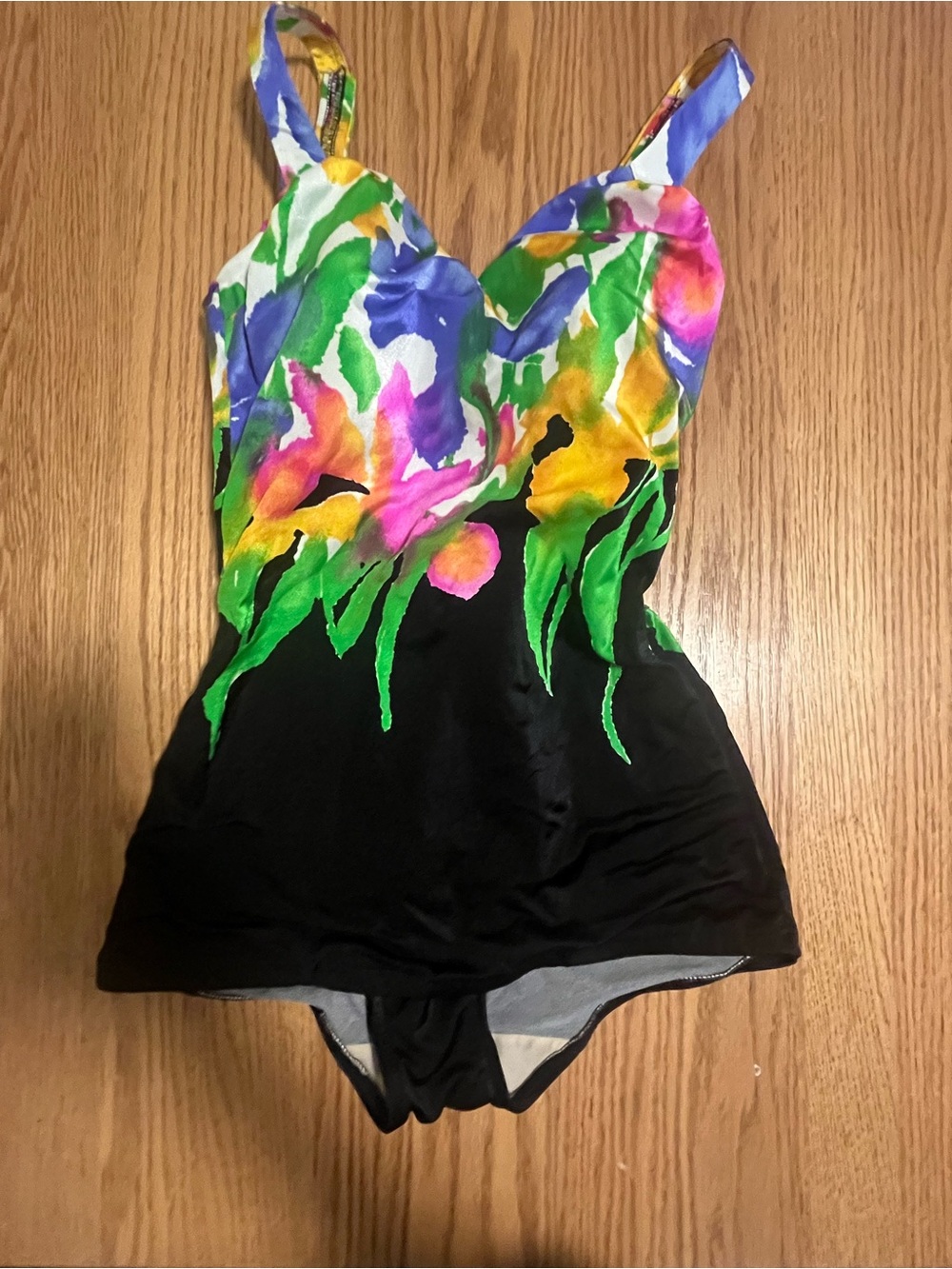 Vintage Hawaiian Floral Romper One Piece Swim Suit